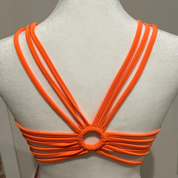 POPULAR BASICS | Neon Orange Strap-Back Sports Bra Size Medium NWT - Picture 5 of 11